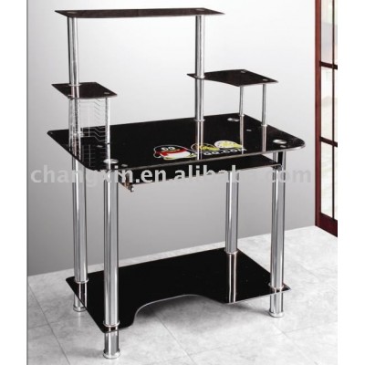 steel glass computer table